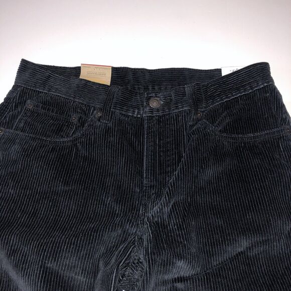 Levi's Womens Black /Dark Blue Hue Corduroy Straight Leg Pants 30x30 NWT - Picture 9 of 16